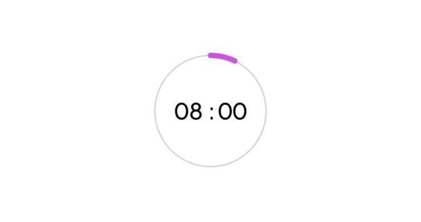 Seconds Digital Timer Countdown Animation Isolated White Background Sec Countdown — Wideo stockowe