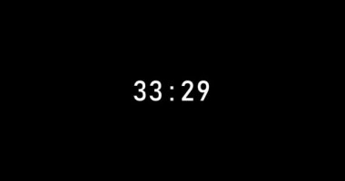 42 seconds digital timer countdown animation is isolated on black background. countdown timer, 42 sec stopwatch animation template video footage
