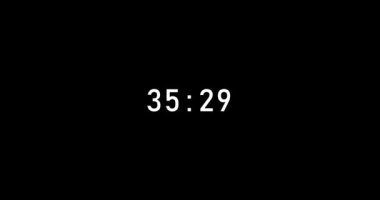 44 seconds digital timer countdown animation is isolated on black background. countdown timer, 44 sec stopwatch animation template video footage