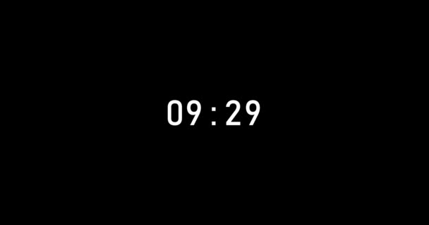 Seconds Digital Timer Countdown Animation Isolated Black Background Countdown Timer — Stockvideo