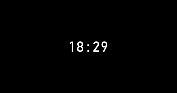 Seconds Digital Timer Countdown Animation Isolated Black Background Countdown Timer — Stock Video