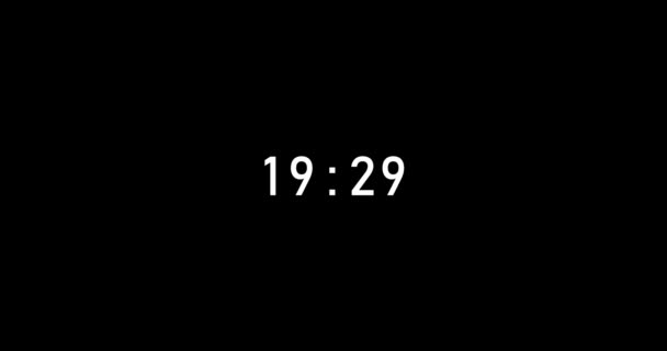 Seconden Digitale Timer Countdown Animatie Geïsoleerd Zwarte Achtergrond Countdown Timer — Stockvideo