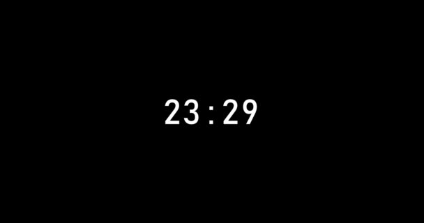 Segundos Animación Contador Tiempo Digital Está Aislado Fondo Negro Contador — Vídeos de Stock