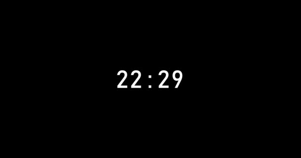 Seconds Digital Timer Countdown Animation Isolated Black Background Countdown Timer — Stock Video