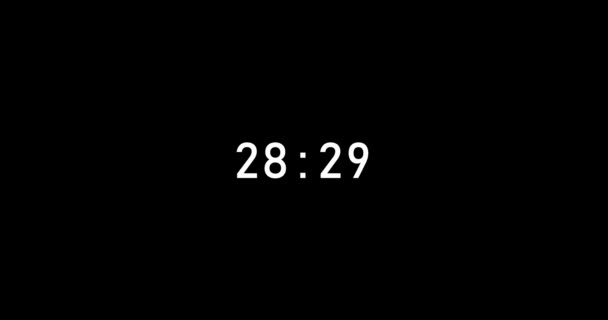 36秒数字计时器倒计时动画在黑色背景下被隔离 倒计时 36秒秒表动画模板视频镜头 — 图库视频影像
