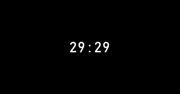 Seconds Digital Timer Countdown Animation Isolated Black Background Countdown Timer — Stock video