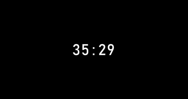 Δευτερόλεπτα Ψηφιακή Αντίστροφη Μέτρηση Χρονόμετρο Animation Απομονώνεται Μαύρο Φόντο Χρονόμετρο — Αρχείο Βίντεο