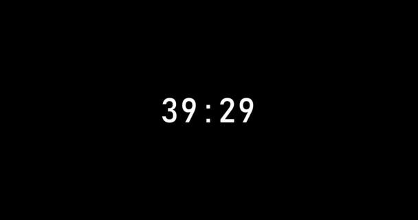 Seconds Digital Timer Countdown Animation Isolated Black Background Countdown Timer — Video Stock