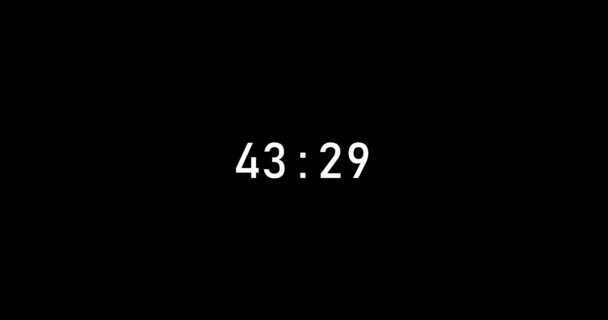 Seconds Digital Timer Countdown Animation Isolated Black Background Countdown Timer — Stok Video