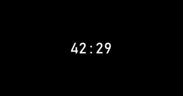 53秒数字计时器倒计时动画在黑色背景下被隔离 倒计时 53秒秒表动画模板视频镜头 — 图库视频影像