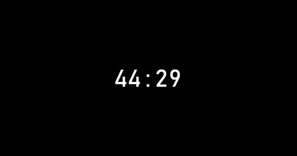 56秒的数字计时器倒计时动画在黑色背景下被隔离 倒计时 56秒秒表动画模板视频镜头 — 图库视频影像