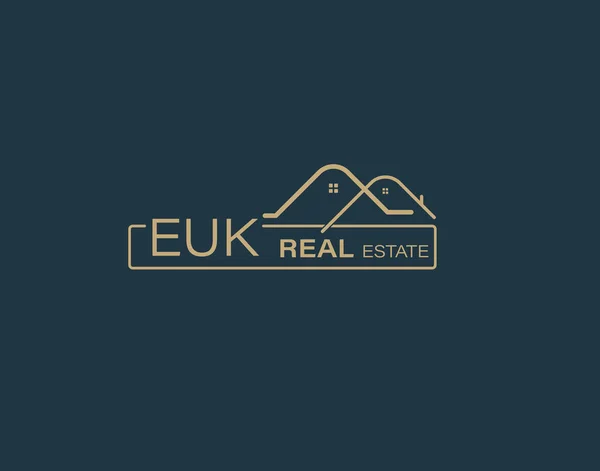 Euk Real Estate Consultants Logo Design Vector Képek Luxus Ingatlan — Stock Vector