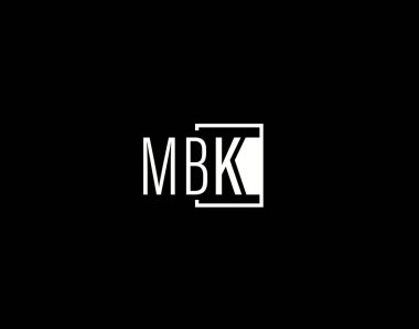 MBK Logosu ve Grafik Tasarımı, Modern ve Gösterişli Vektör Sanatı ve Simgeleri siyah arkaplanda izole edildi