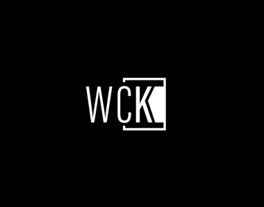 WCK Logosu ve Grafik Tasarımı, Modern ve Gösterişli Vektör Sanatı ve Simgeleri siyah arkaplanda izole edildi