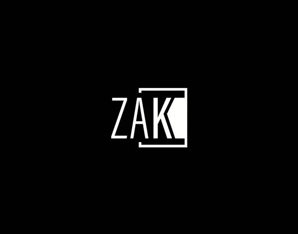 Zak Logo Graphics Design Modern Sleek Vector Art Icons Isolated — стоковий вектор