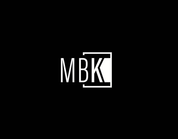 Mbk Logosu Grafik Tasarımı Modern Gösterişli Vektör Sanatı Simgeleri Siyah — Stok Vektör
