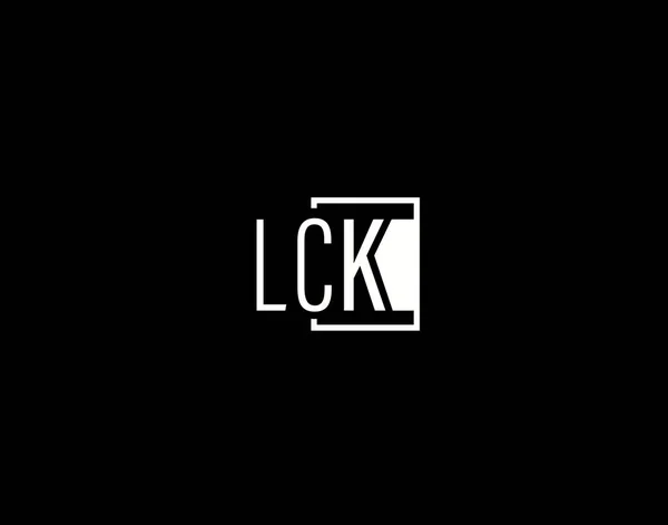 Lck Logosu Grafik Tasarımı Modern Parlak Vektör Sanatı Simgeleri Siyah — Stok Vektör