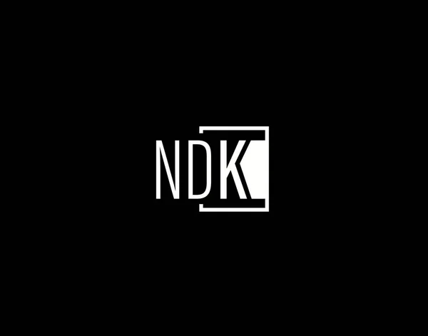 Ndk Logosu Grafik Tasarımı Modern Gösterişli Vektör Sanatı Simgeleri Siyah — Stok Vektör