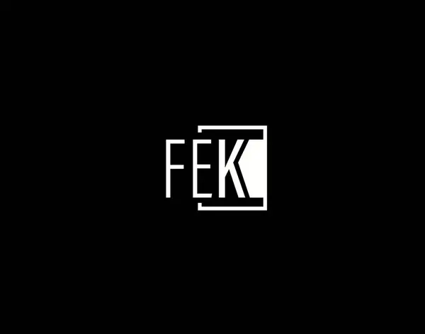 Fek Logo Graphics Design Moderne Strakke Vectorkunst Pictogrammen Geïsoleerd Zwarte — Stockvector