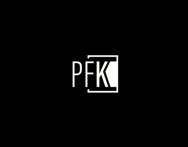 PFK Logosu ve Grafik Tasarımı, Modern ve Gösterişli Vektör Sanatı ve Simgeleri siyah arkaplanda izole edildi