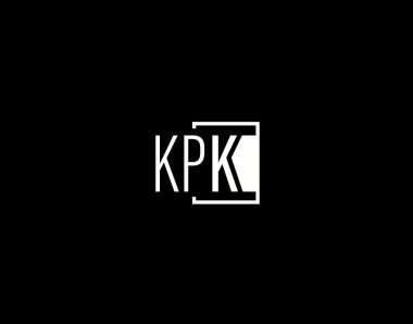 KPK Logosu ve Grafik Tasarımı, Modern ve Gösterişli Vektör Sanatı ve Simgeleri siyah arkaplanda izole edildi