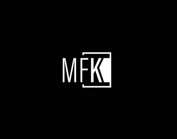 Mfk Logo Grafisch Ontwerp Moderne Strakke Vectorkunst Iconen Geïsoleerd Zwarte — Stockvector