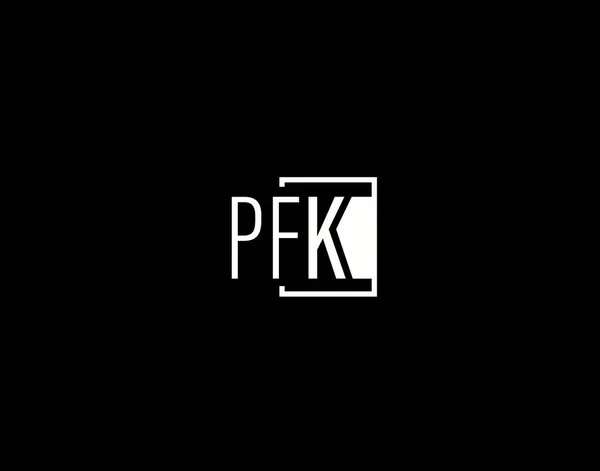 Pfk Logo Graphics Design Moderne Strakke Vector Kunst Pictogrammen Geïsoleerd — Stockvector
