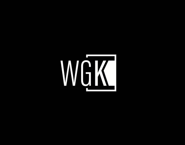 Λογότυπο Και Γραφιστική Wgk Μοντέρνα Και Κομψή Διανυσματική Τέχνη Και — Διανυσματικό Αρχείο