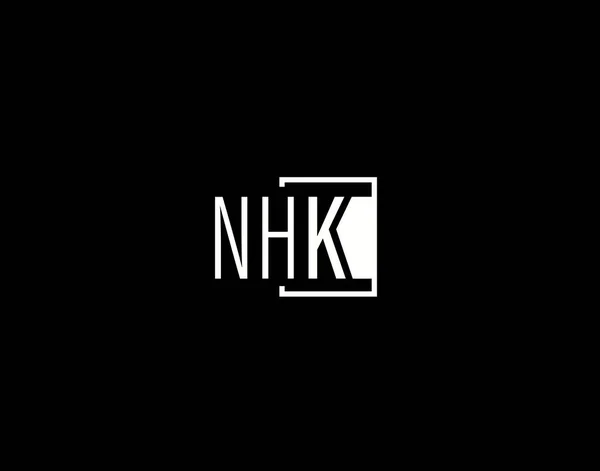 Nhk Logosu Grafik Tasarımı Modern Gösterişli Vektör Sanatı Simgeleri Siyah — Stok Vektör