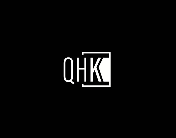 Qhk Logo Graphics Design Modern Sleek Vector Art Icons — 스톡 벡터