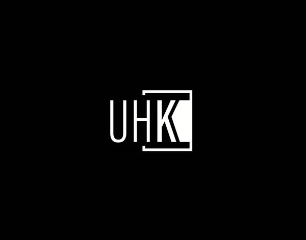 Логотип Графический Дизайн Uhk Современное Гладкое Векторное Искусство Иконы Выделены — стоковый вектор