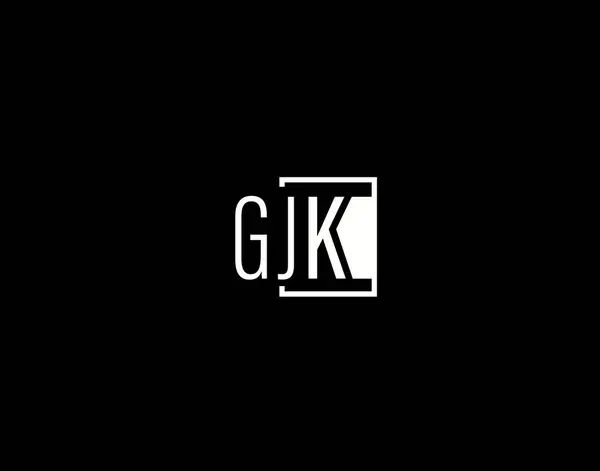 Gjk Logo Graphics Design Modern Sleek Vector Art Icons Isolated — стоковий вектор