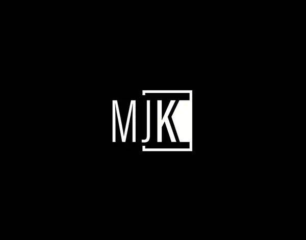Mjk Logo Graphics Design Moderne Strakke Vector Kunst Pictogrammen Geïsoleerd — Stockvector