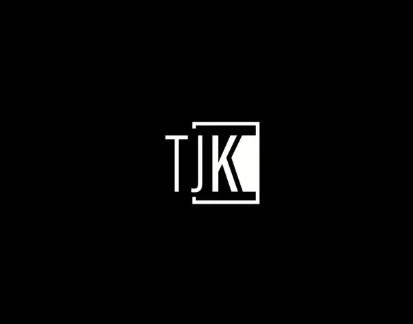 Tjk Logosu Grafik Tasarımı Modern Gösterişli Vektör Sanatı Simgeleri Siyah — Stok Vektör
