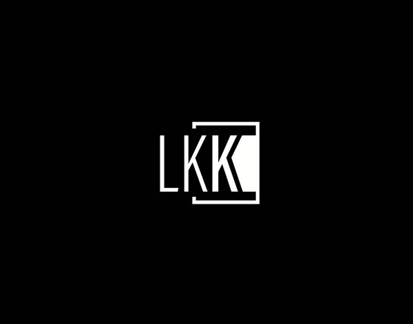 Lkk Logosu Grafik Tasarımı Modern Gösterişli Vektör Sanatı Simgeleri Siyah — Stok Vektör