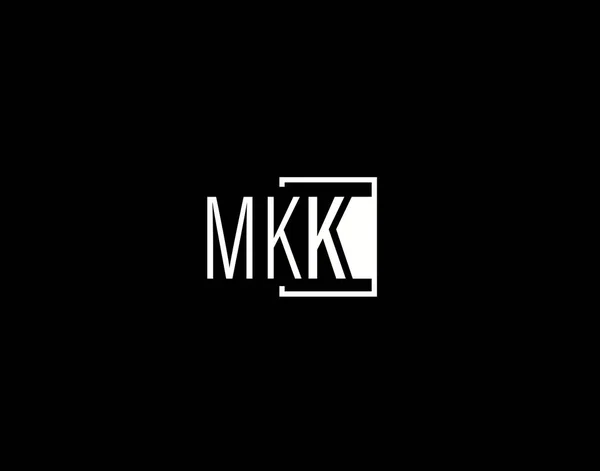 Mkk Logosu Grafik Tasarımı Modern Gösterişli Vektör Sanatı Simgeleri Siyah — Stok Vektör