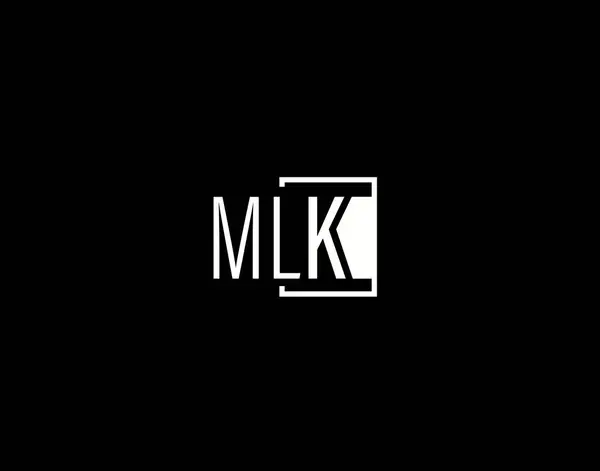 Mlk Logosu Grafik Tasarımı Modern Gösterişli Vektör Sanatı Simgeleri Siyah — Stok Vektör