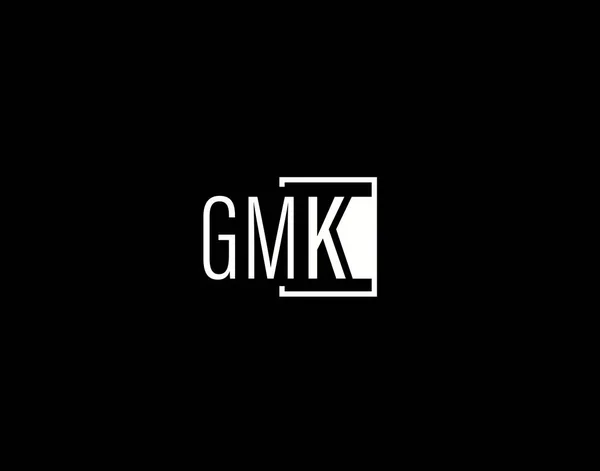 Gmk Logosu Grafik Tasarımı Modern Gösterişli Vektör Sanatı Simgeleri Siyah — Stok Vektör