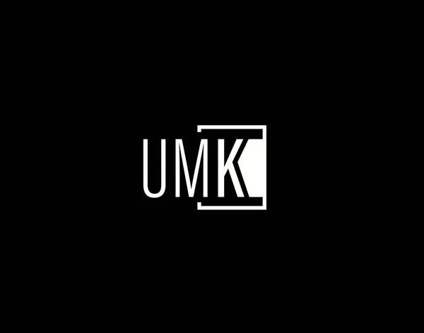 Логотип Графический Дизайн Umk Современное Гладкое Векторное Искусство Иконы Черном — стоковый вектор