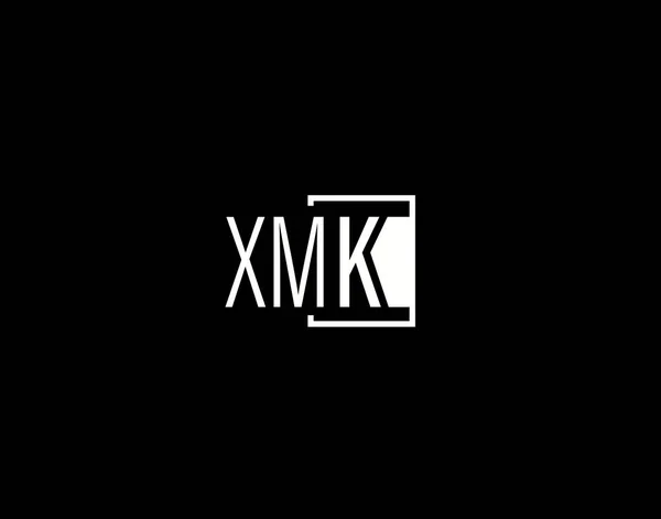 Xmk Logosu Grafik Tasarımı Modern Gösterişli Vektör Sanatı Simgeleri Siyah — Stok Vektör