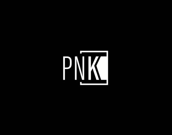 Logo Pnk Design Graphique Art Vectoriel Moderne Élégant Icônes Isolées — Image vectorielle