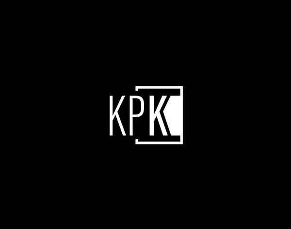 Kpk Logo Grafisch Ontwerp Moderne Strakke Vectorkunst Iconen Geïsoleerd Zwarte — Stockvector