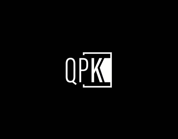 Логотип Графический Дизайн Qpk Современное Гладкое Векторное Искусство Иконы Черном — стоковый вектор