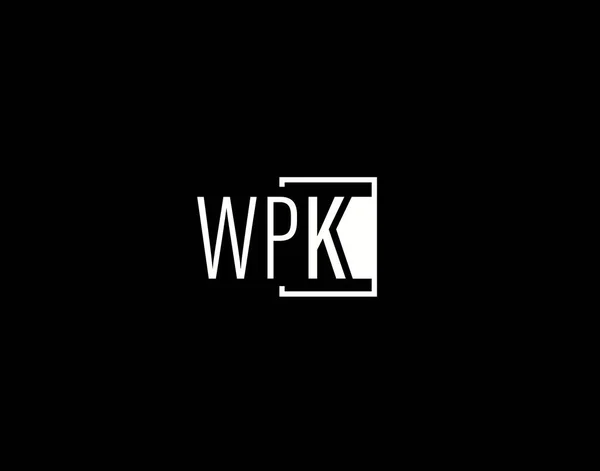 Λογότυπο Και Γραφιστική Wpk Μοντέρνα Και Κομψή Διανυσματική Τέχνη Και — Διανυσματικό Αρχείο
