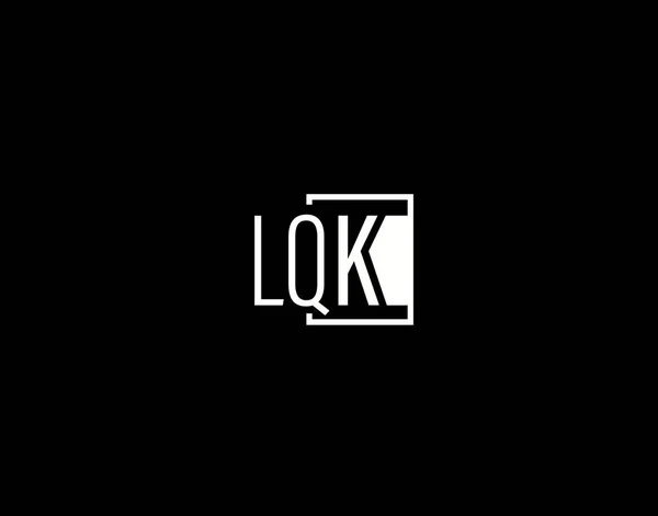 Логотип Графический Дизайн Lqk Современное Гладкое Векторное Искусство Иконы Черном — стоковый вектор