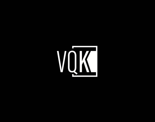 Vqk Logosu Grafik Tasarımı Modern Gösterişli Vektör Sanatı Simgeleri Siyah — Stok Vektör