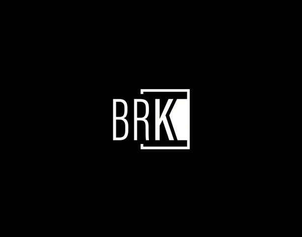 Brk Logosu Grafik Tasarımı Modern Gösterişli Vektör Sanatı Simgeleri Siyah — Stok Vektör