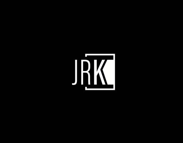 Jrkロゴ グラフィックデザイン ブラックを基調としたモダン スリークベクトルアート アイコン — ストックベクタ