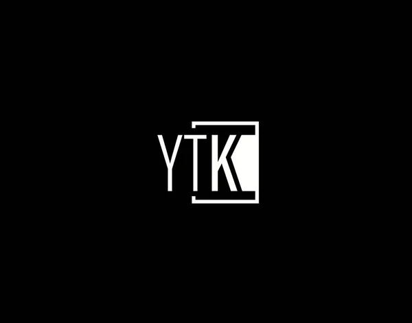 Ytk Logosu Grafik Tasarımı Modern Gösterişli Vektör Sanatı Simgeleri Siyah — Stok Vektör