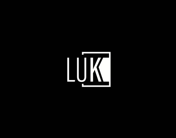 Luk Logo Graphics Design Modern Sleek Vector Art Icons 배경에 — 스톡 벡터